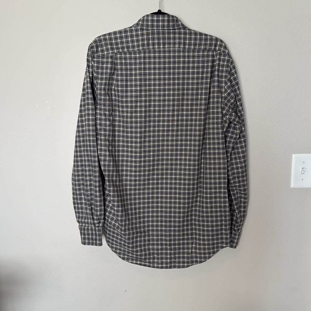 Polo Ralph Lauren Plaid Button Up Short Long Sleeve Brown Med EUC 100% Cotton - Picture 6 of 11